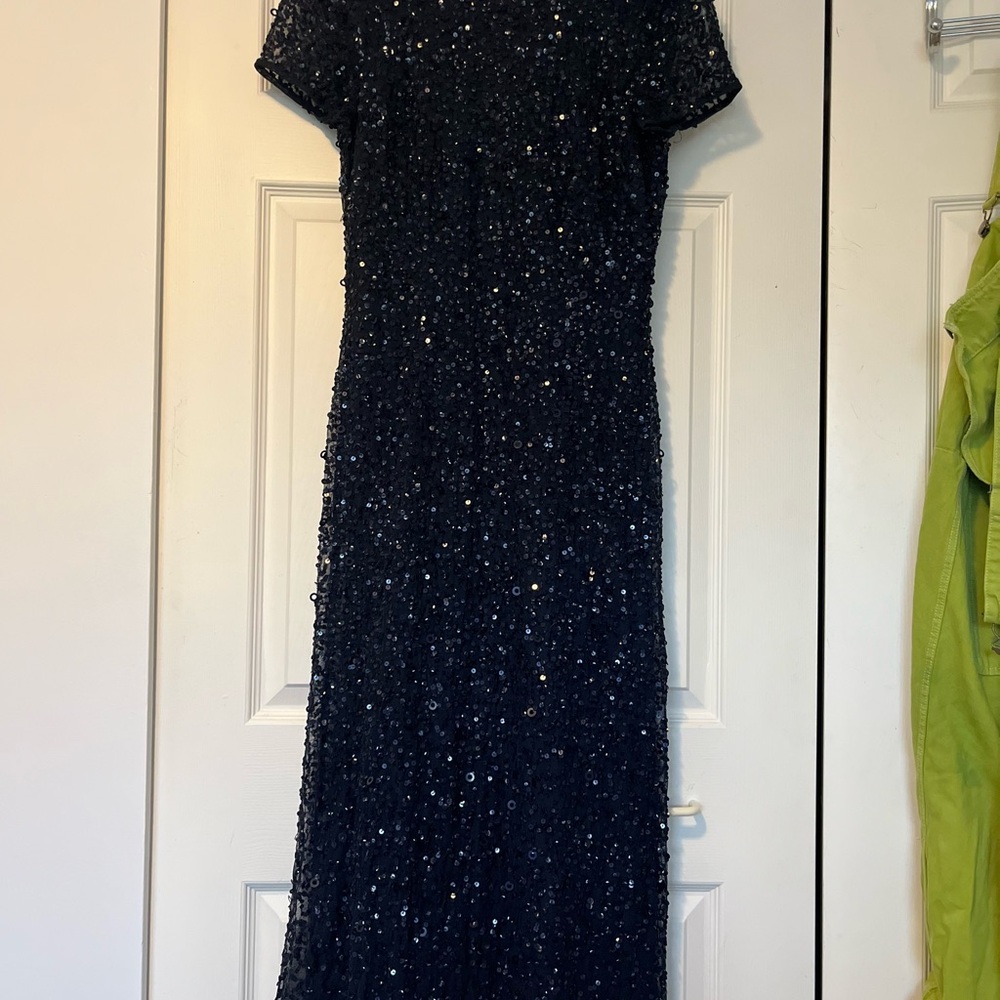Adrianna Papell Navy Sequin Dress